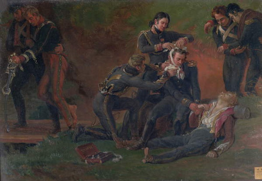 Detail of Baron Jean Dominique Larrey Tending the Wounded at the Battle of Moscow, 7th September 1812 by Louis Lejeune (after)