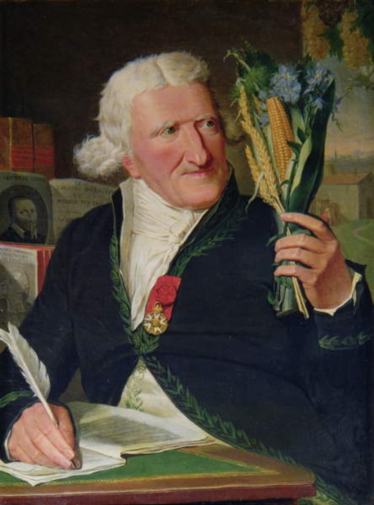 Detail of Portrait of Antoine Augustin Parmentier by Francois Dumont