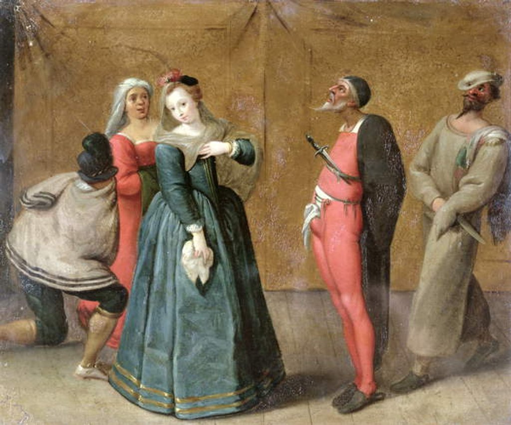 Detail of The Commedia dell'Arte Company by French School