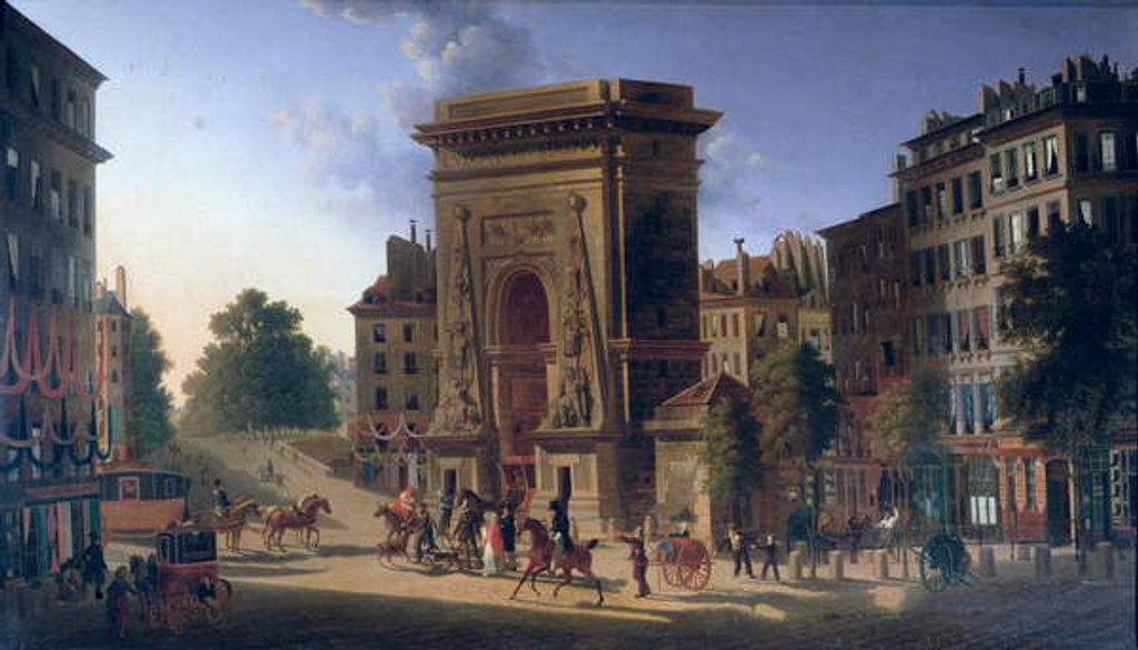 Detail of View of the Porte St. Denis and the Boulevard de Bonne Nouvelle by Pierre Alexandre Pau de Saint-Martin