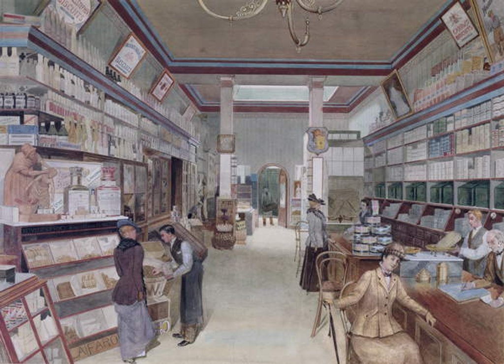 Detail of Interior of a London Shop, late 19th century by English School