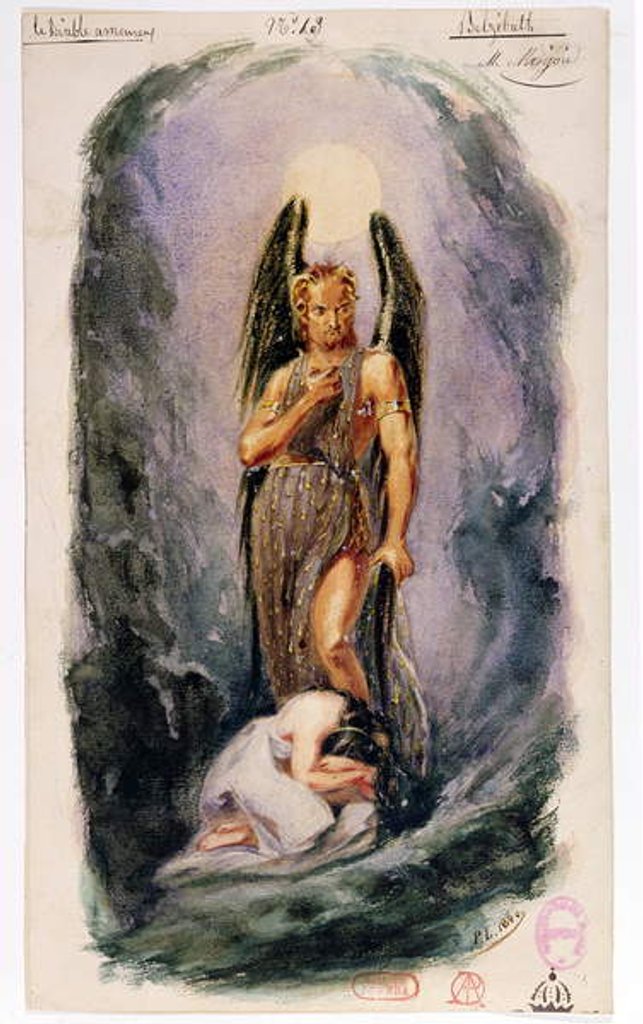 Detail of Costume design for 'The Devil in Love', a ballet after the original work by Jacques Cazotte 1840 by Paul Lormier