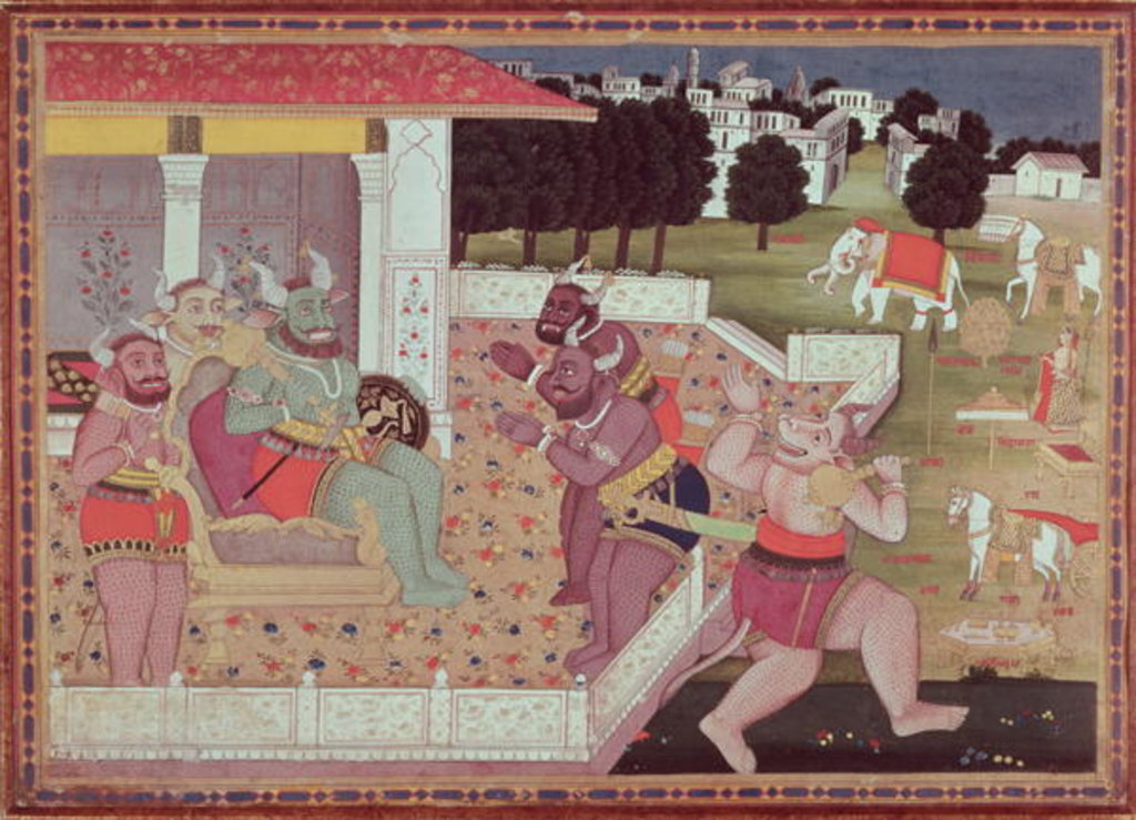 Detail of The Asura Kumbha and his Court of Demons, c.1800 by Indian School