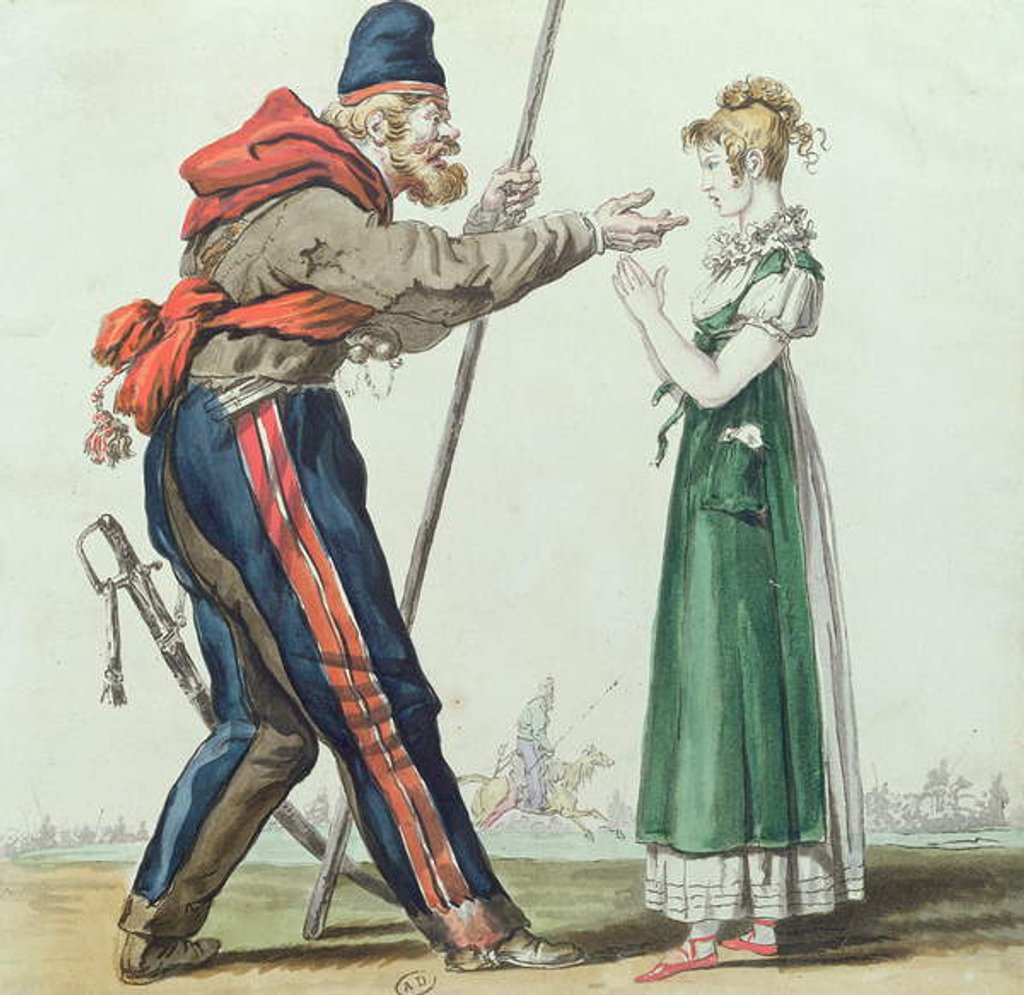 Detail of The Cossack in Paris, c.1815 by French School
