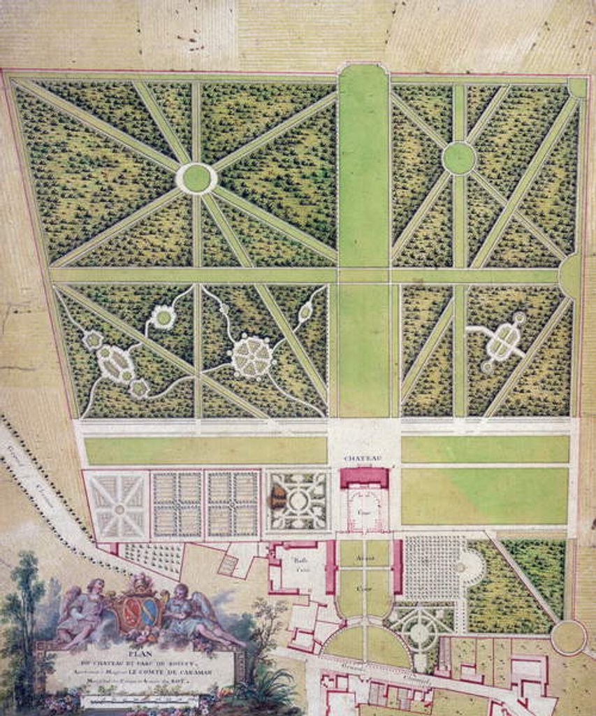 Detail of Plan of the chateau and park at Roissy, belonging to the Comte de Caraman by French School
