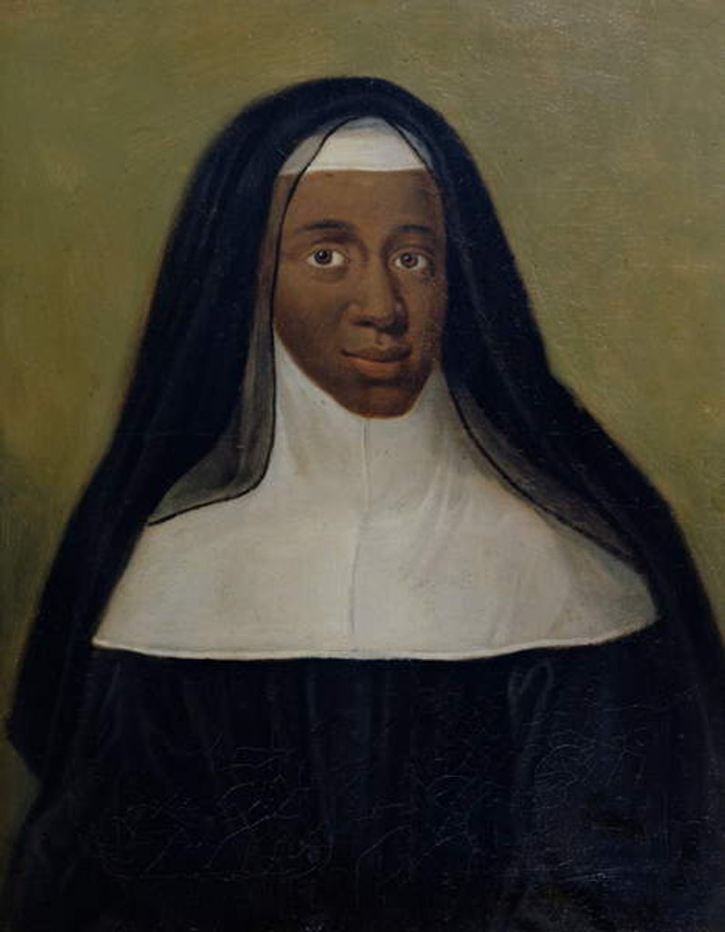 Detail of Portrait of Louise-Marie-Therese The Black Nun of Moret by School French
