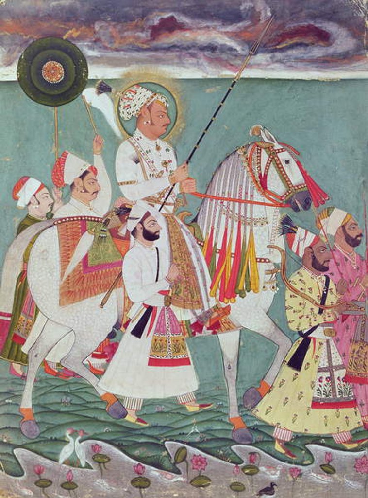 Detail of Portrait of Maharajah Ajit Singh of Jodhpur by Indian School