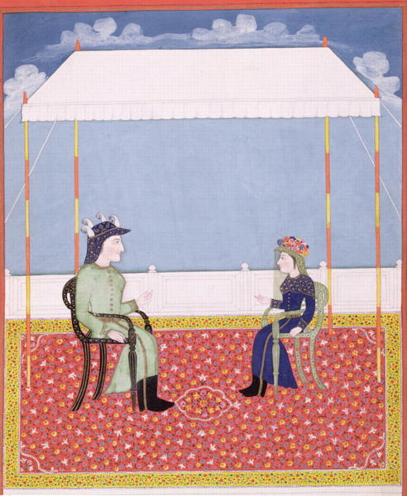 Detail of Portrait of an English colonial couple by Indian School