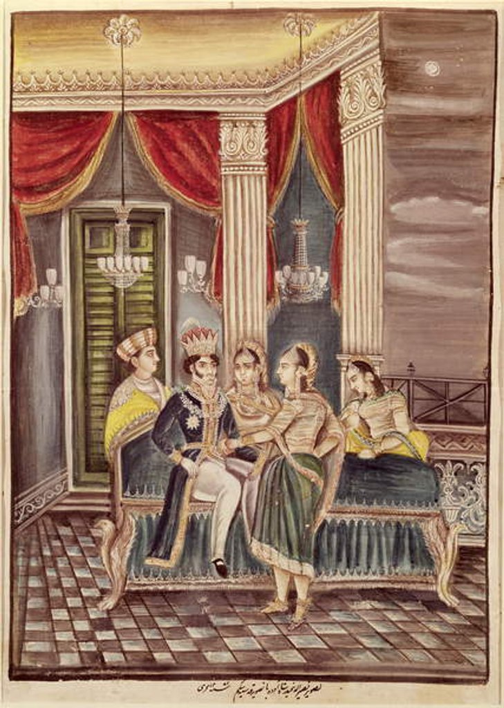 Detail of Nasir Ud-Din Haidar King of Oudh in his palace, 1845 by Indian School