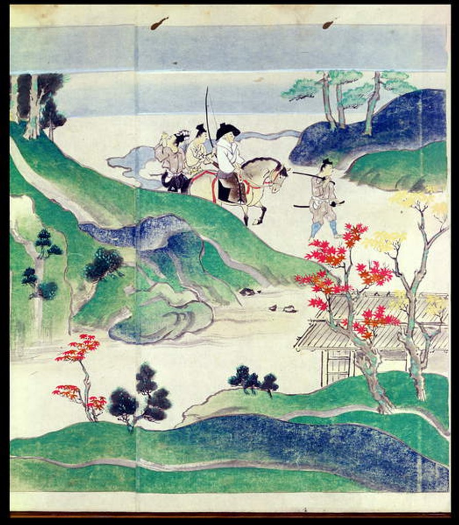 Detail of Ippen Riding with his Escort by Japanese School