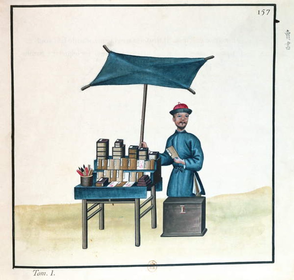 Detail of The Book Seller by French School
