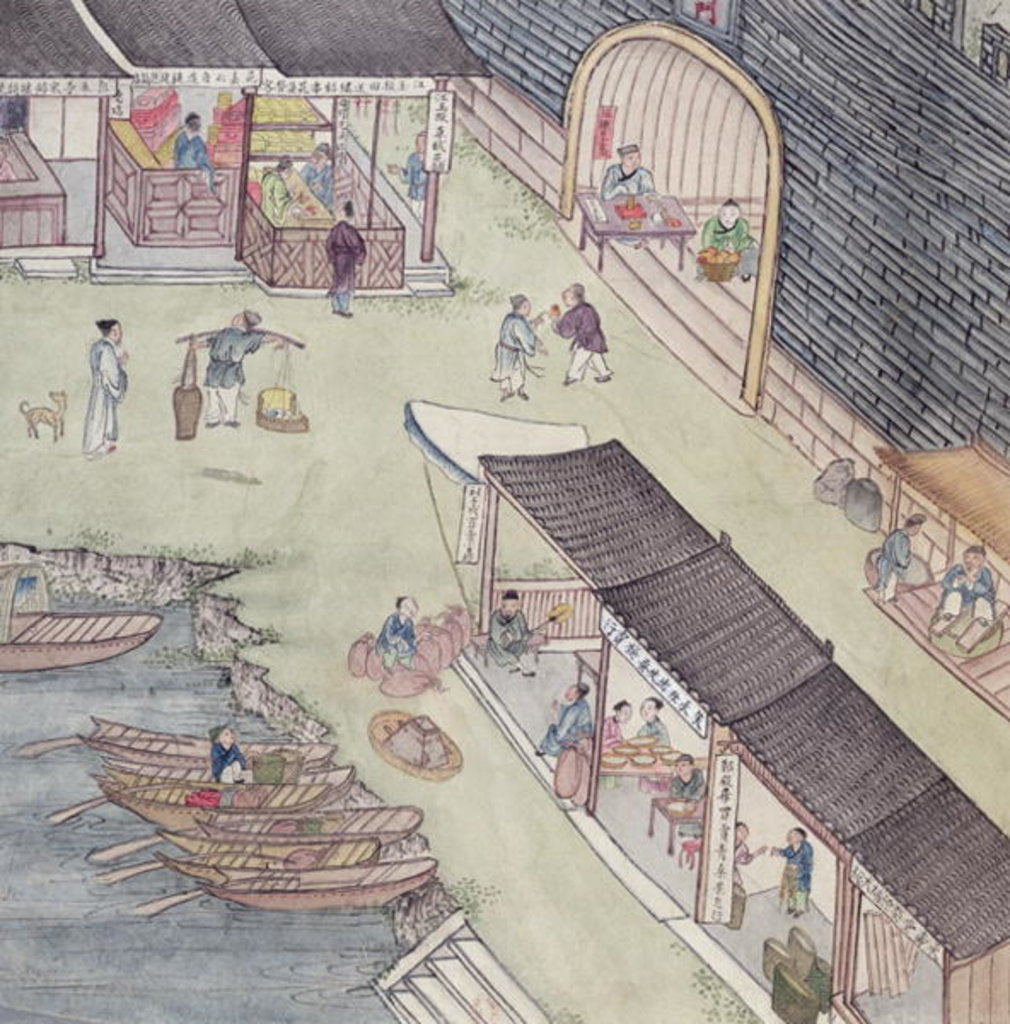 Detail of View of a Market in China by School Chinese
