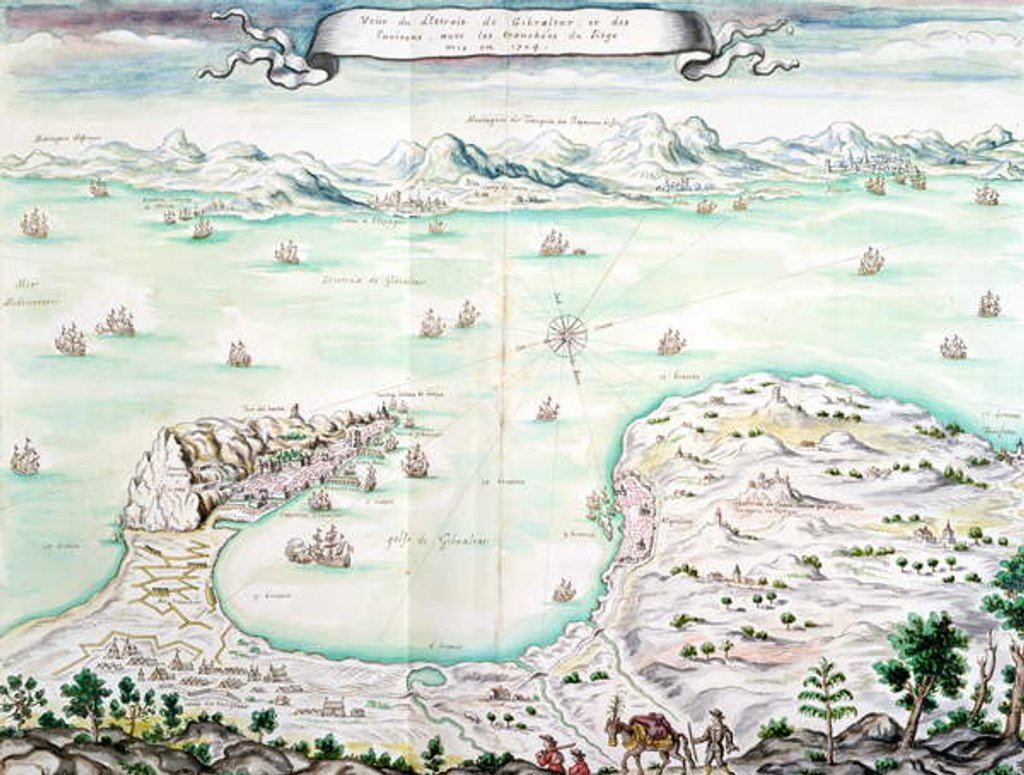 Detail of View of the Siege of Gibraltar in 1704 by French School