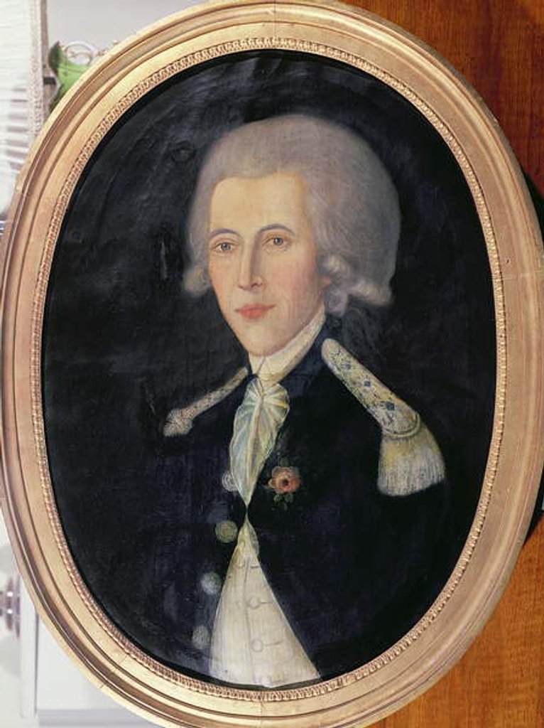 Detail of Portrait of an unknown lieutenant stationed in the French territory of Santo Domingo, late 18th century by French School