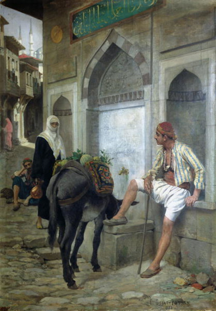 Detail of A Street in Istanbul, 1883 by Edouard Debat-Ponsan