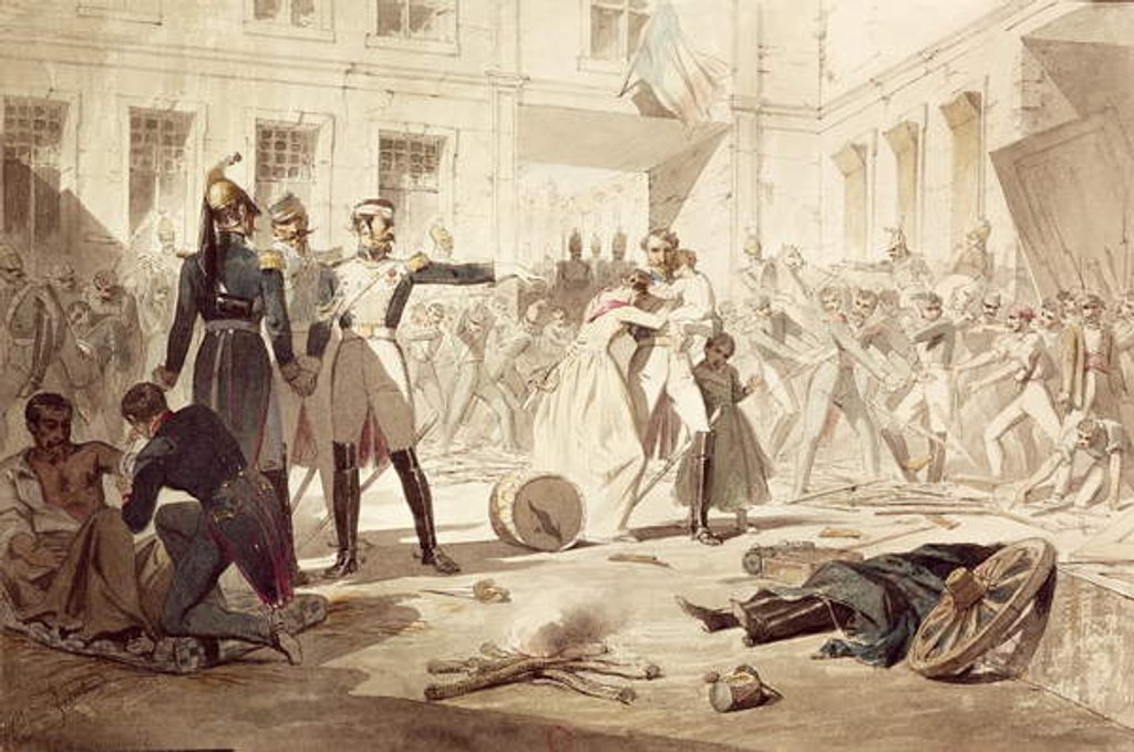 Detail of The Paris Guards in Charge of Controlling the Rioters Sacked from their Posts by Eugene Lacoste