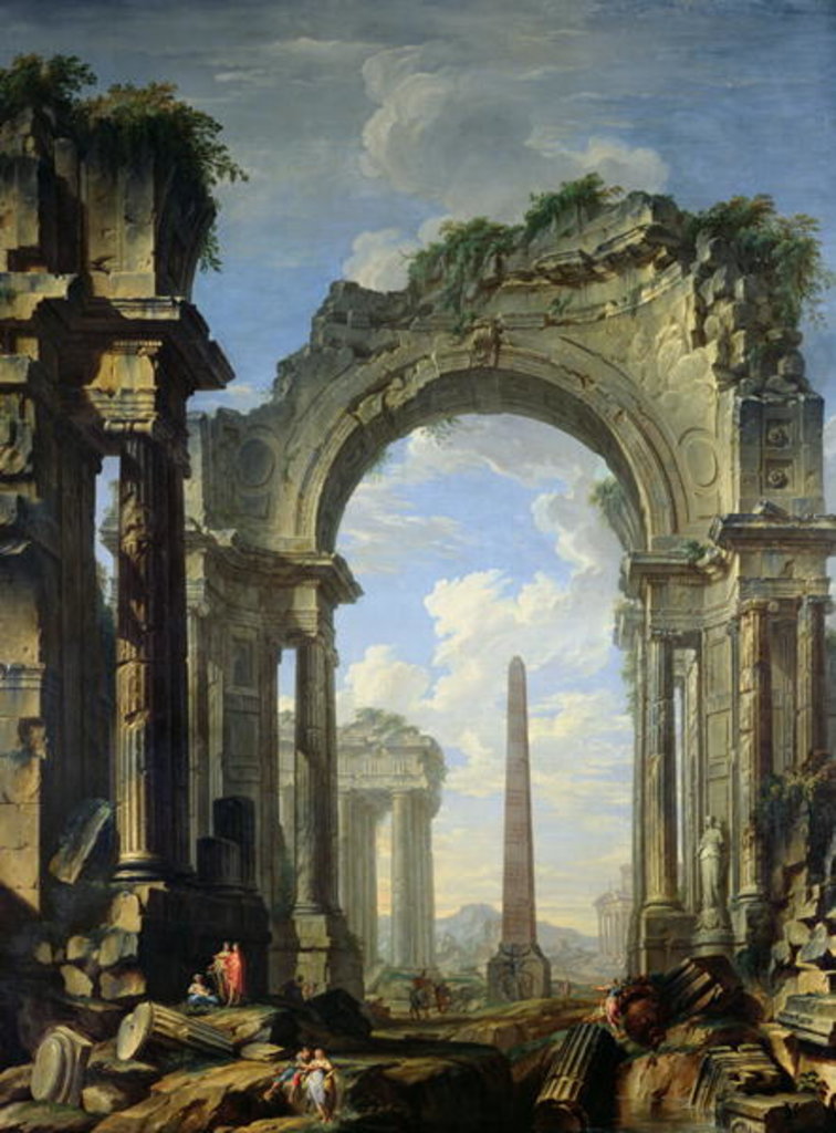 Detail of Landscape with Ruins by Giovanni Niccolo Servandoni