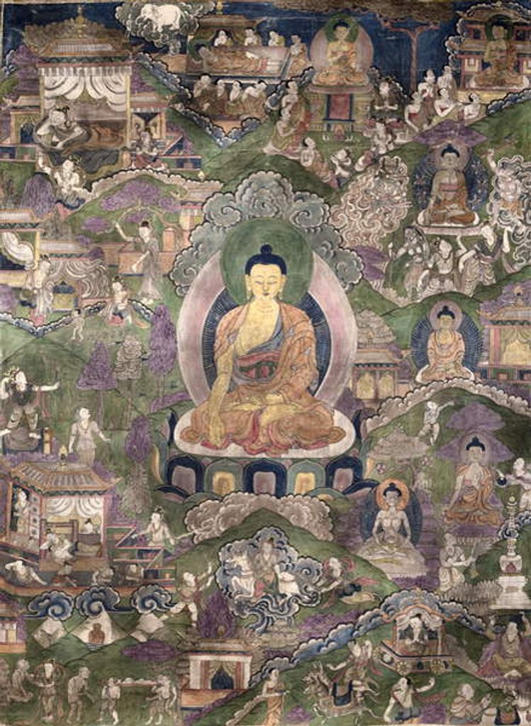 Detail of Thangka of the Buddha by School Tibetan
