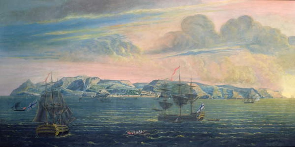 Detail of View of the island of St. Helena, c.1820 by French School