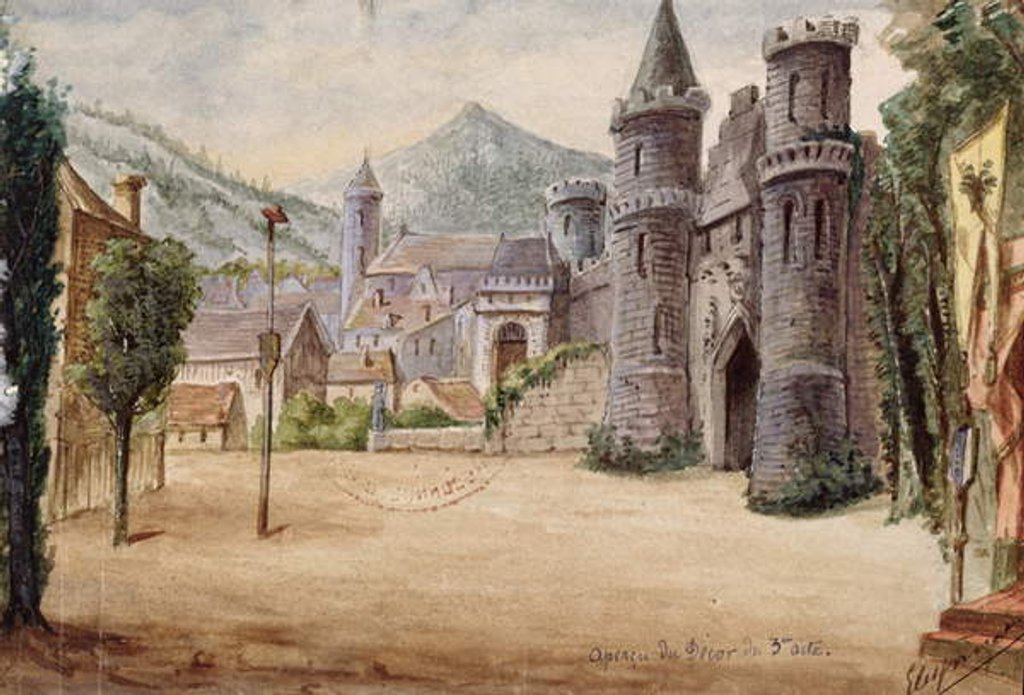 Detail of Set design for the Act III of the opera 'William Tell' by Gioacchino Rossini performed on 3rd August 1829 at the Paris Opera by French School