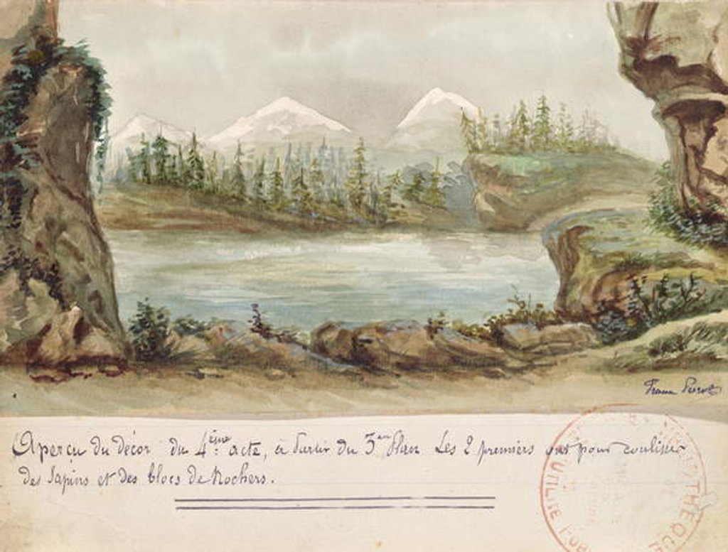 Detail of Set design for the Act IV of the opera 'William Tell' by Gioacchino Rossini performed on 3rd August 1829 at the Paris Opera by French School