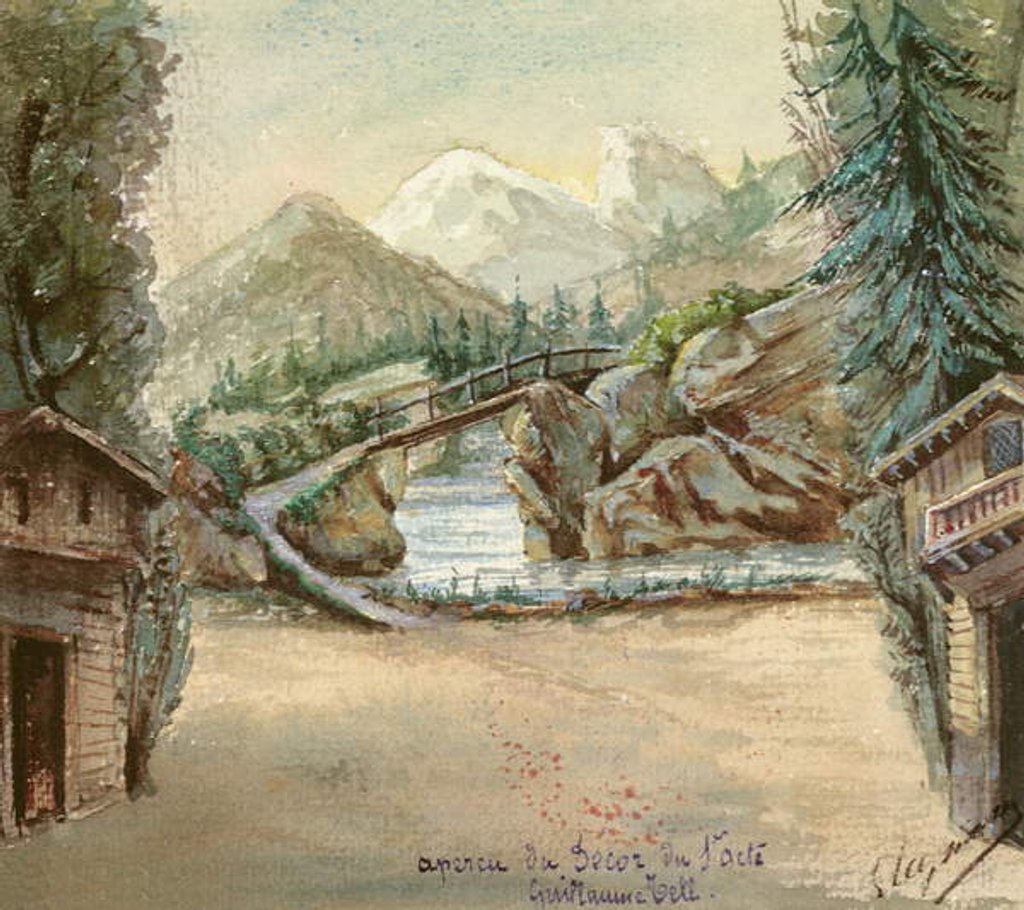 Detail of Set design for the Act I of the opera 'William Tell' by Gioacchino Rossini performed on 3rd August 1829 at the Paris Opera by French School