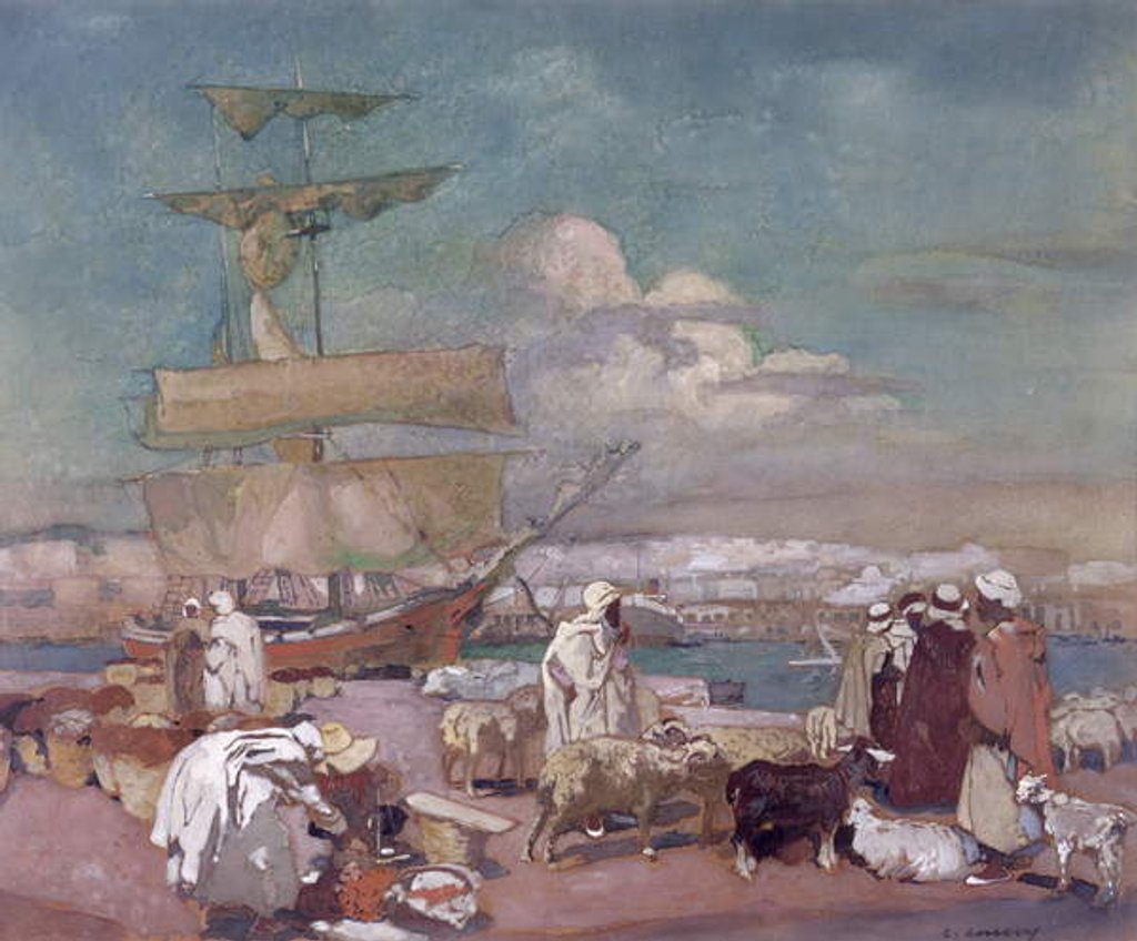 Detail of The Port of Algiers, c.1900 by Leon Cauvy