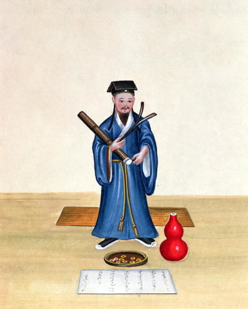 Detail of A Taoist in China, c.1785 by School Chinese