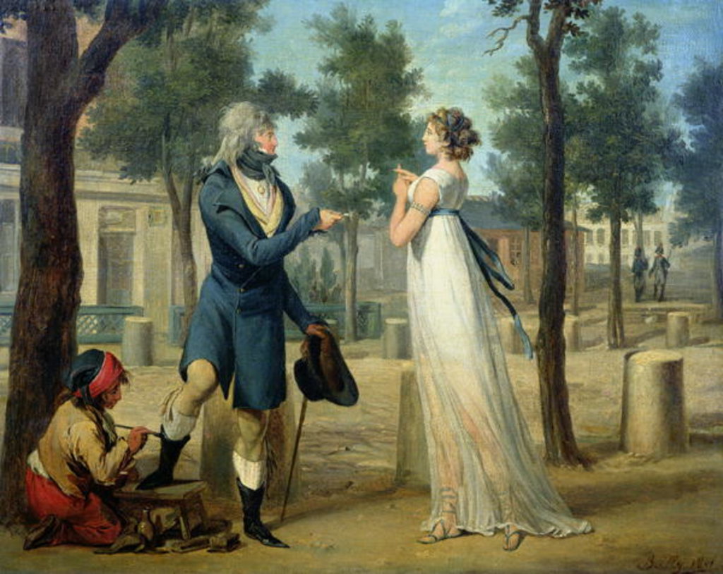 Detail of Incroyable et Merveilleuse in Paris, 1797 by Louis Leopold Boilly