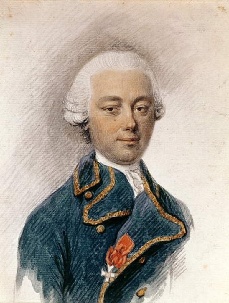Detail of Louis Antoine de Bougainville as a young man, c.1755 by French School