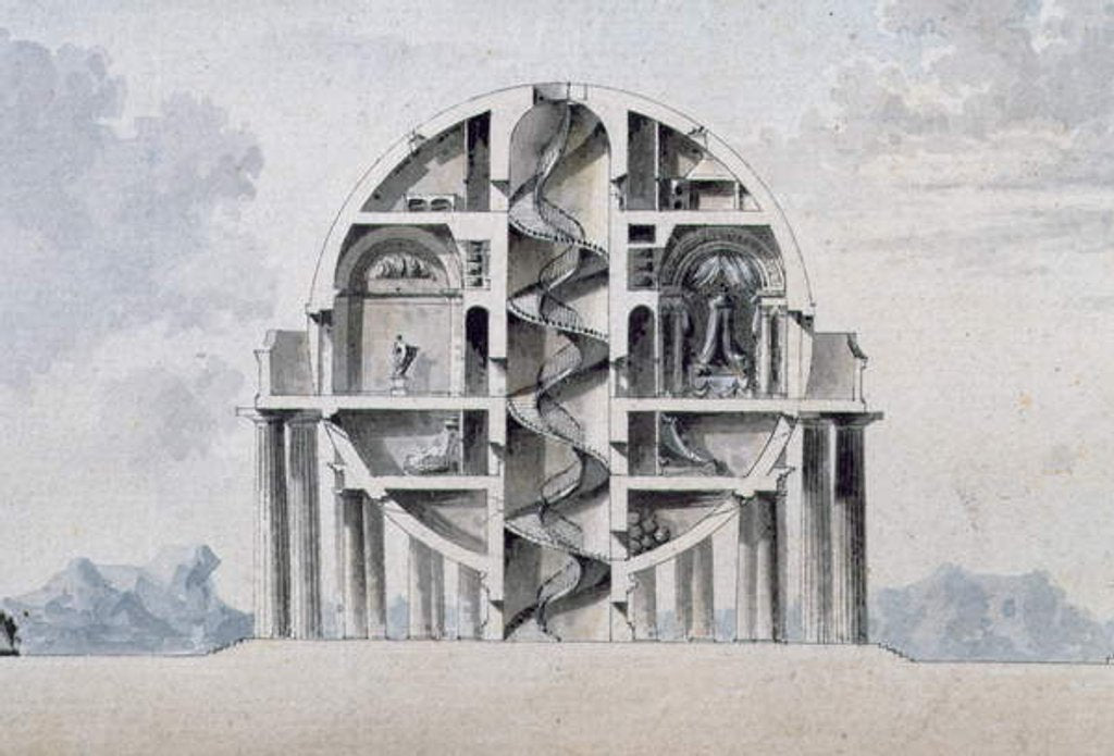 Detail of Design for a House for a Cosmopolite, 1783 by Antoine Laurent Thomas Vaudoyer