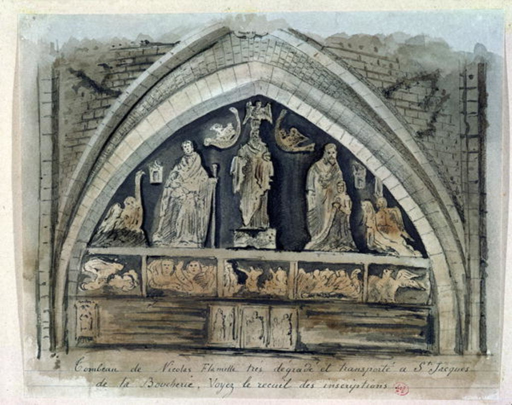 Detail of Tomb of Nicolas Flamel at the Cimetiere des Innocents by French School