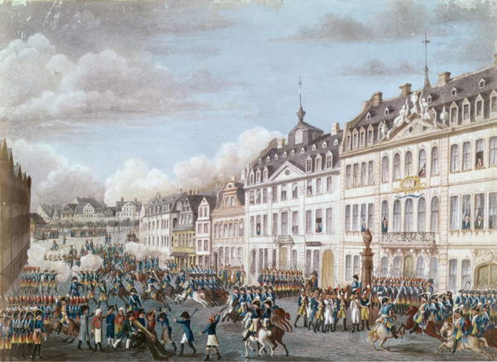 Detail of Entry of the United Troops of Prussia and the Hesse to Frankfurt, 2nd December 1792 by German School