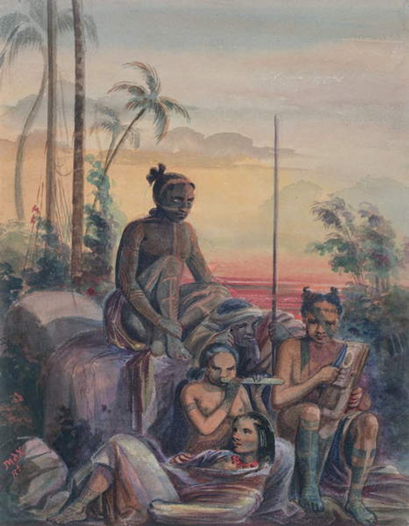 Detail of Inhabitants of the Marquesas Islands, c.1841-48 by Maximilien Radiguet