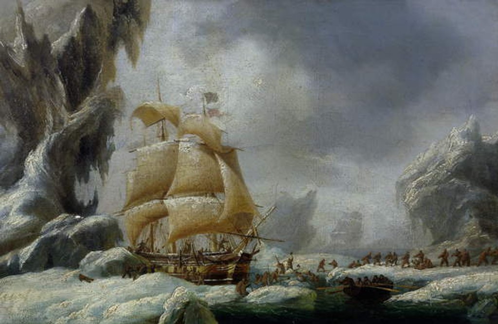 Detail of The Ship of Jules Dumont d'Urville Stuck in an Ice Floe in Antarctica by Ambroise-Louis Garneray