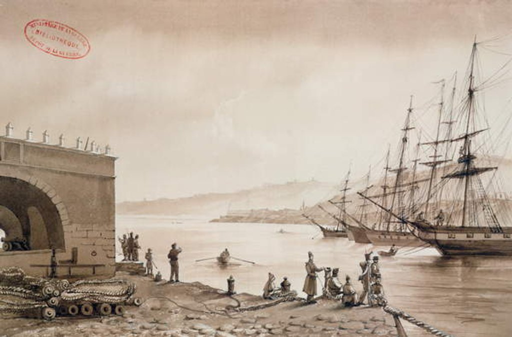 Detail of View of Fort Bab Azoun from the Port, Algiers, c.1830-31 by Yung Yung