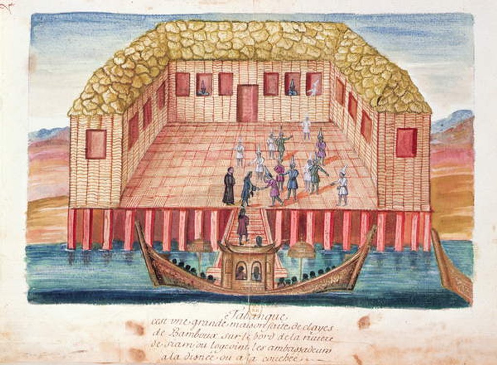 Detail of The Residence of the French Ambassadors to Siam, from an account of the Jesuits in Siam, 1688 by French School