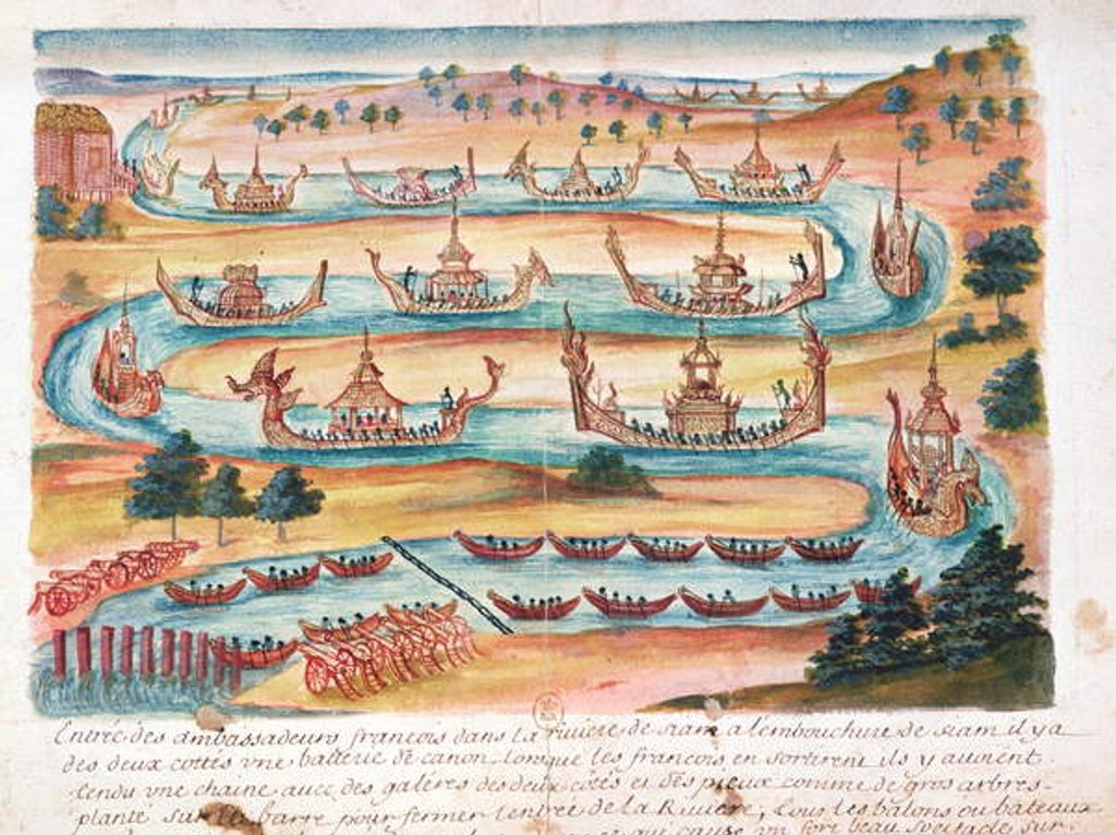 Detail of Arrival of the French Ambassadors to Siam, from an account of the Jesuits in Siam, 1688 by French School