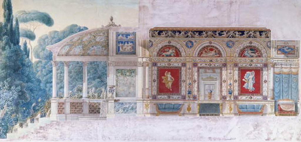 Detail of Design for an Hotel Particulier on the Champs Elysees for Hortense de Beauharnais, Queen of Holland by Charles & Fontaine Pierre Percier