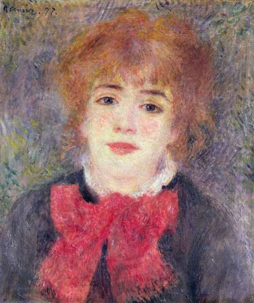 Detail of Portrait of Jeanne Samary, 1877 by Pierre Auguste Renoir
