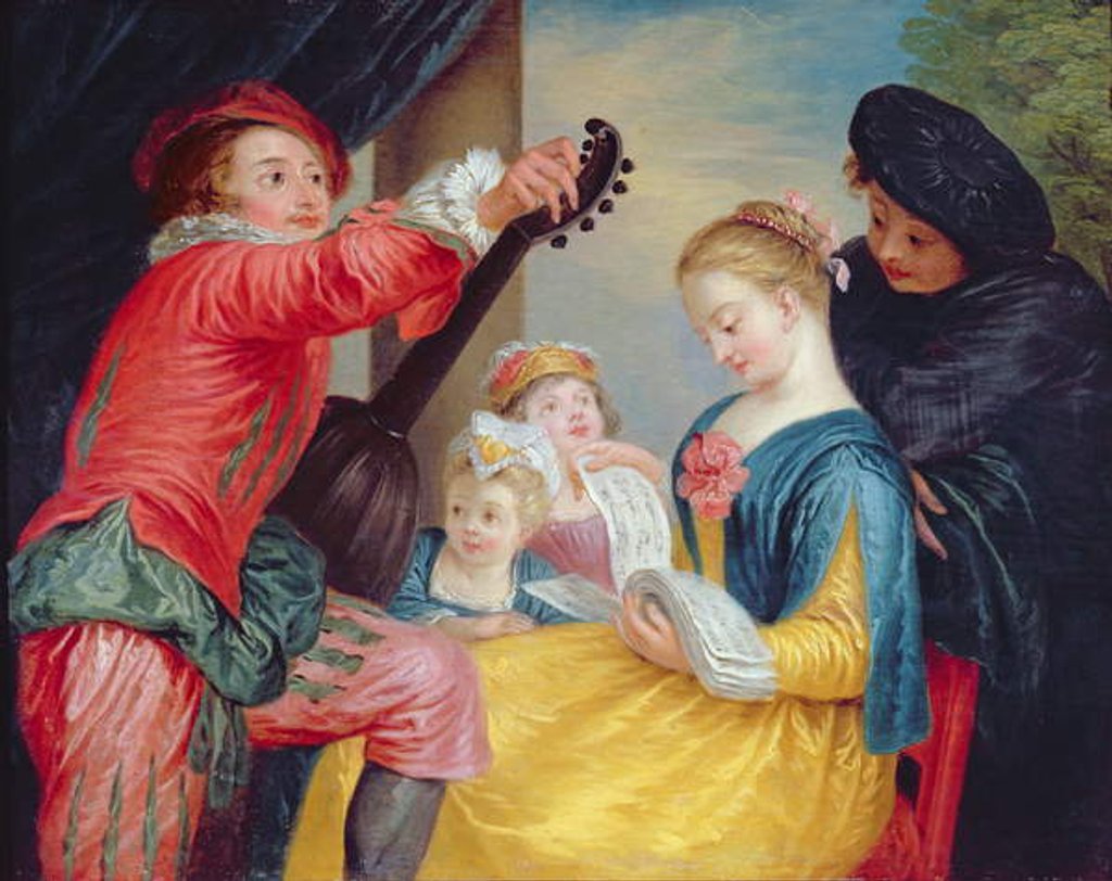 Detail of The Music Lesson by Jean Antoine Watteau