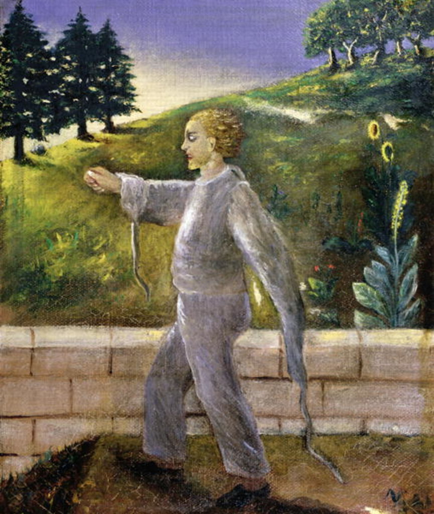 Detail of Mental patient going for an early morning walk by Dr. Max Simon