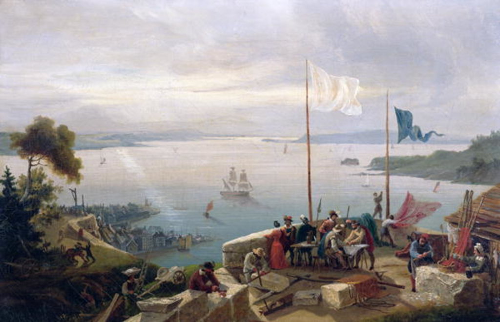 Detail of Foundation of the city of Quebec by Samuel de Champlain in 1608, 1848 by Ambroise-Louis Garneray