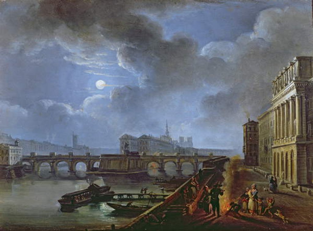 Detail of View of the Seine from the Left Bank, end eighteenth century by French School