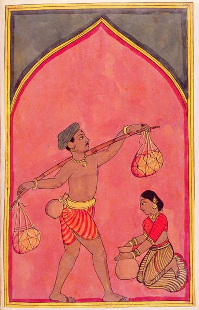 Detail of The Travelling Apothecary by Indian School