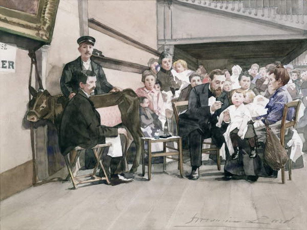 Detail of Vaccination of Infants at the Institut de la Vaccine, Paris, c.1900 by French School
