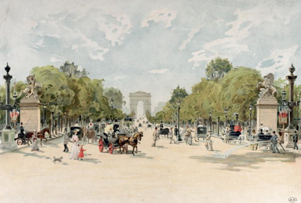 Detail of The Avenue des Champs-Elysees, c.1895 by French School