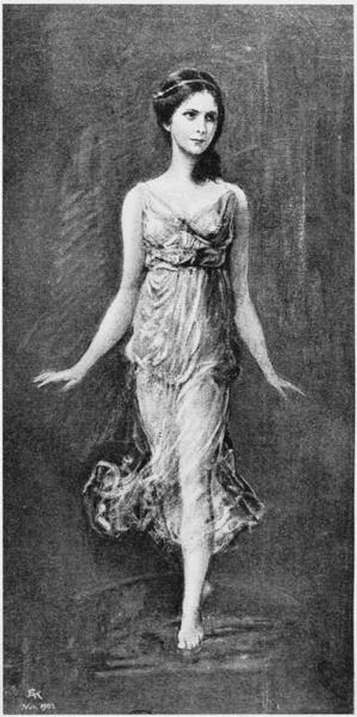Detail of Isadora Duncan November 1902 by Frederich August Kaulbach