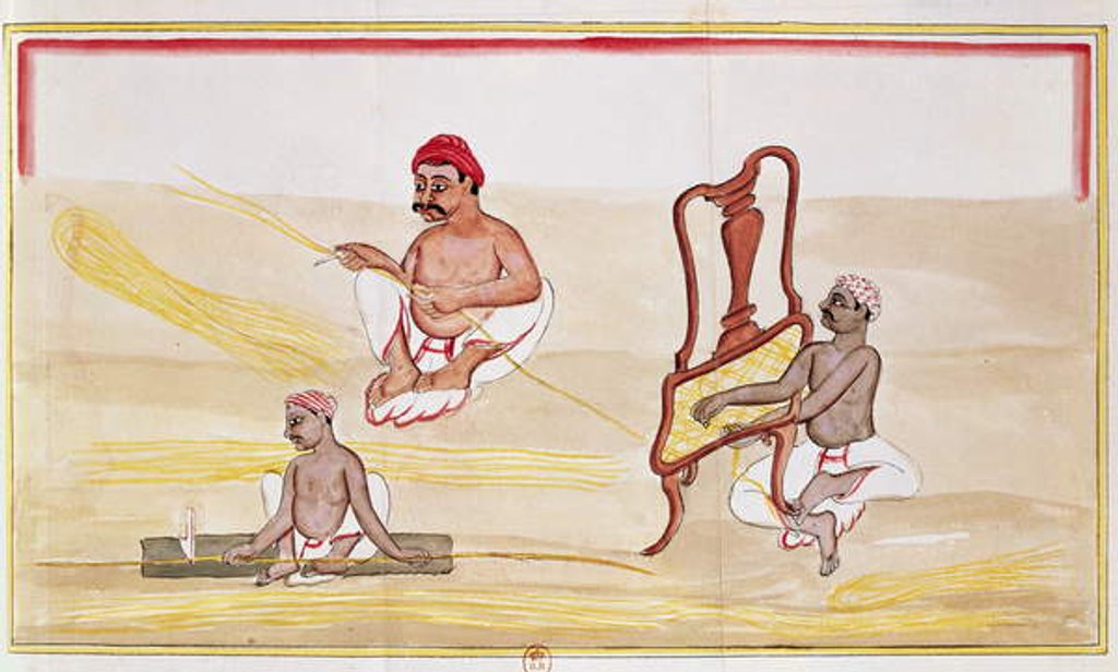 Detail of Caning Chairs for Export to Great Britain by Indian School