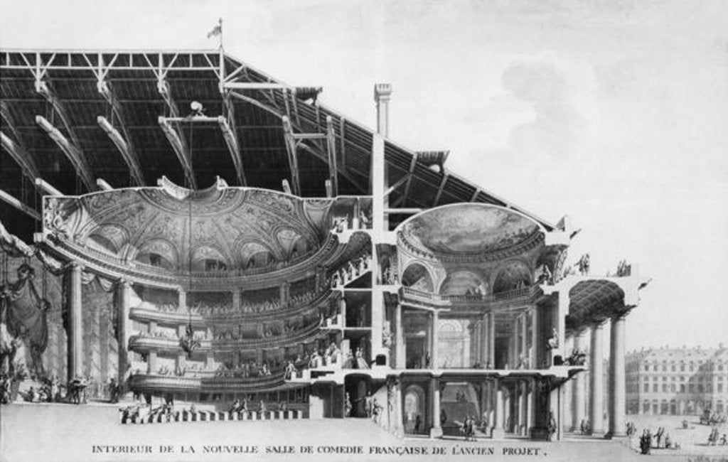 Detail of The Theatre de l'Odeon, 1776 by Charles de Wailly